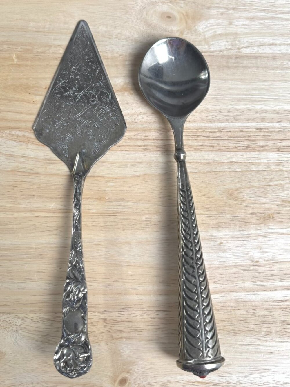 Vintage Cake Server And Serving Spoon Set Italy Silver Plated MC-298